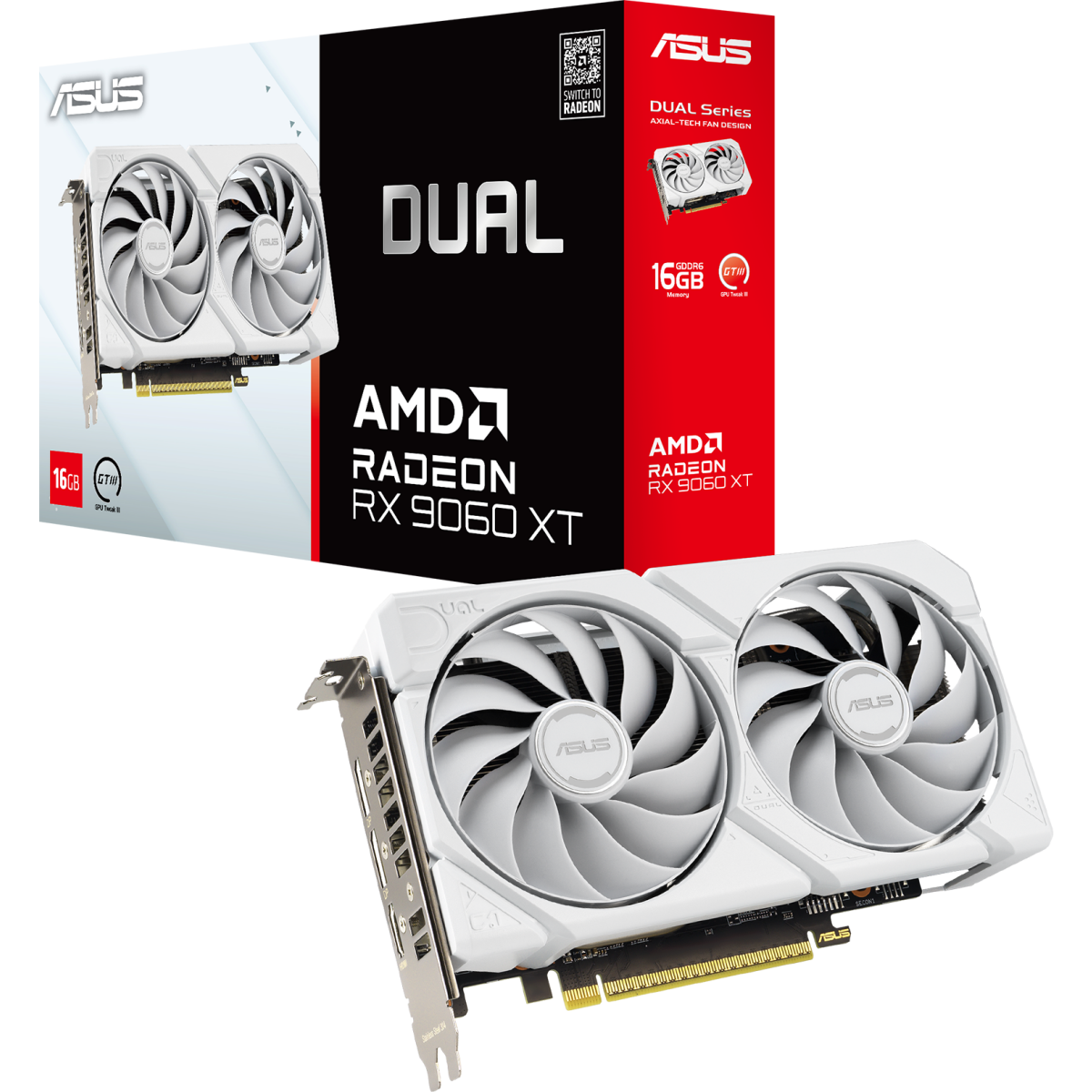 Видеокарта AMD Radeon RX 9060 XT ASUS 16Gb (DUAL-RX9060XT-16G-WHITE) - фото 12