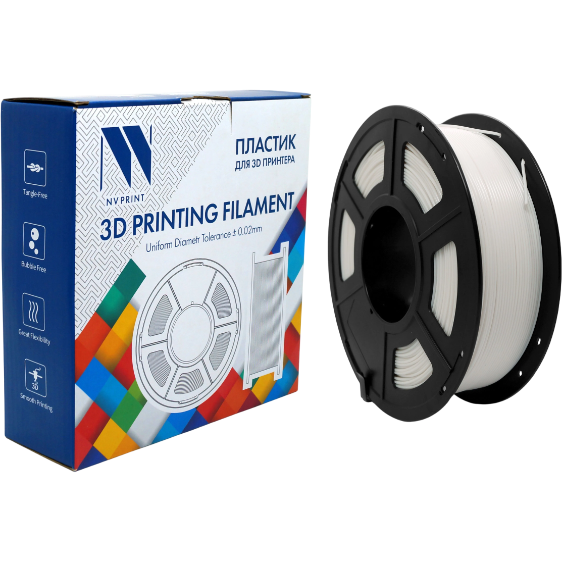 Пластик для 3D принтера NV Print NV-3D-PLA-WHITE