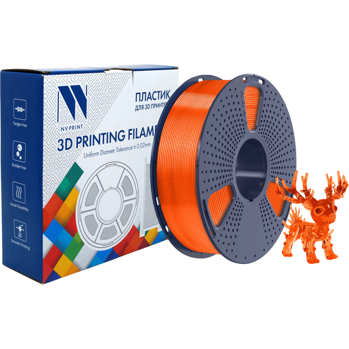 Пластик для 3D принтера NV Print NV-3D-PLA-P-TRANSP-ORANGE