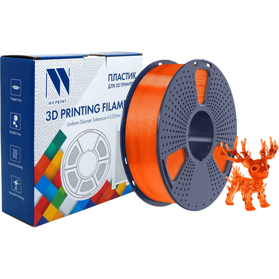 Пластик для 3D принтера NV Print NV-3D-PLA-P-TRANSP-ORANGE