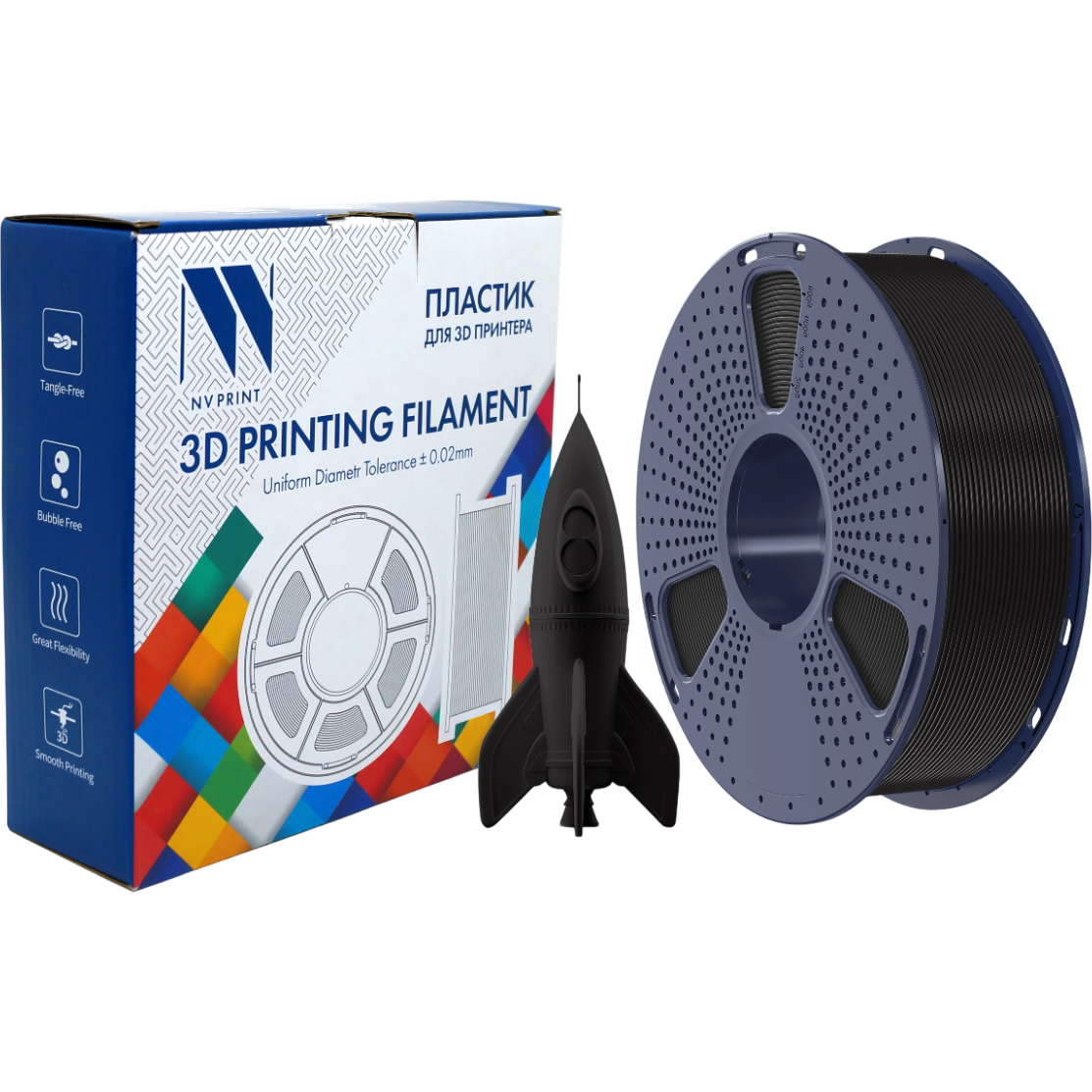 Пластик для 3D принтера NV Print NV-3D-PLA-HS-BLACK