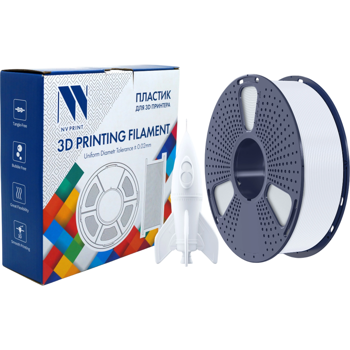 Пластик для 3D принтера NV Print NV-3D-PLA-HS-WHITE