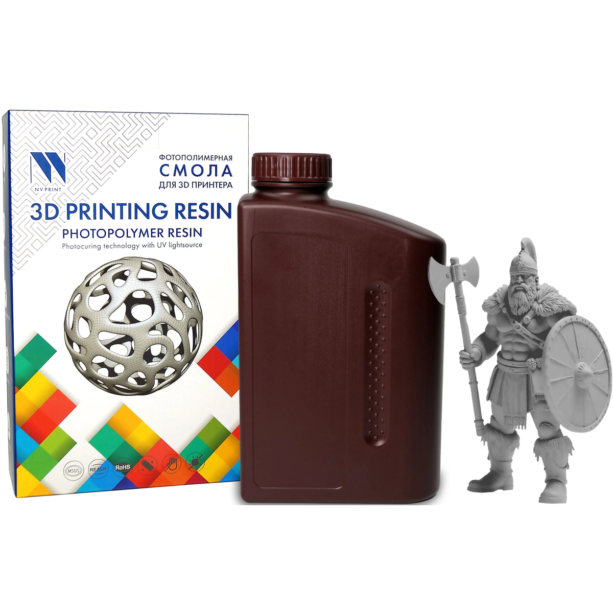 Фотополимерная смола NV Print NV-3D-WATER-WASHABLE-RESIN-GREY