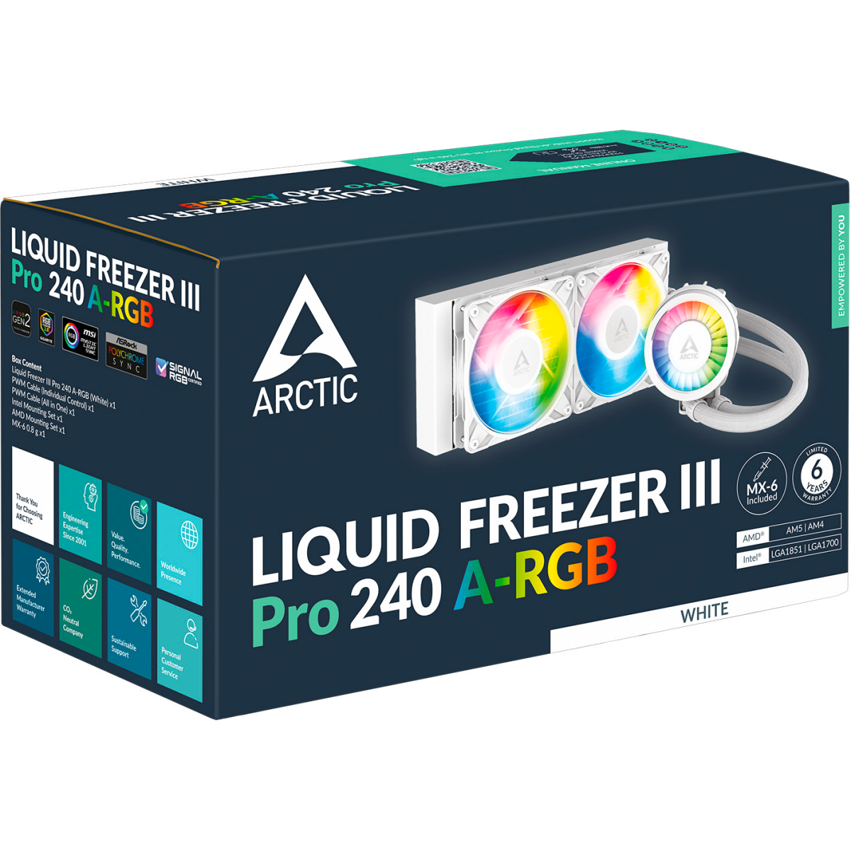 Система жидкостного охлаждения Arctic Liquid Freezer III Pro 240 ARGB White - ACFRE00186A - фото 6