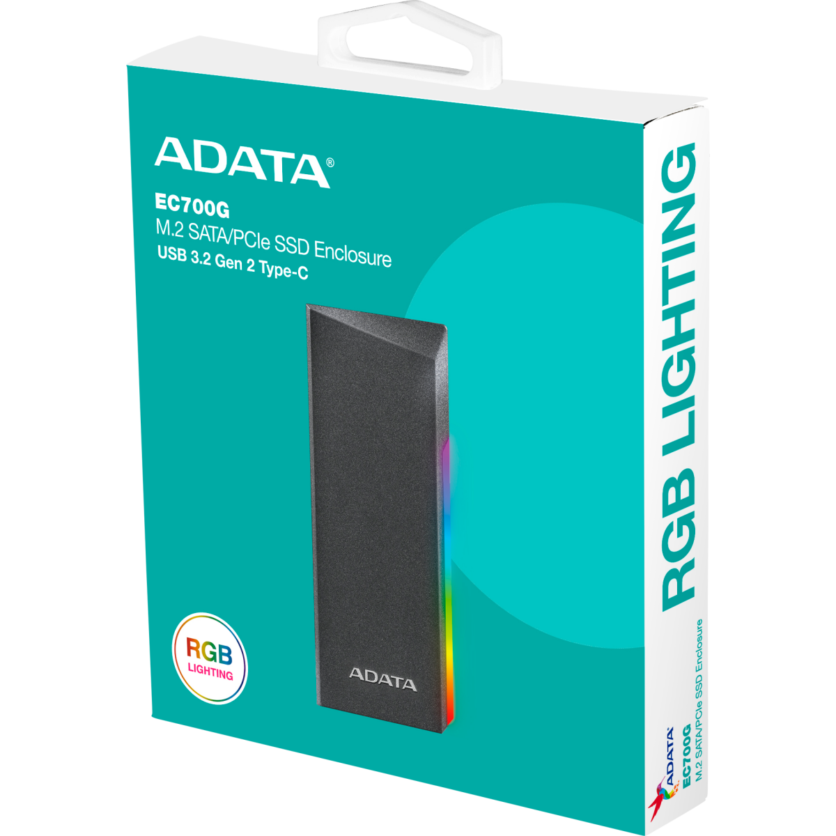 Внешний корпус для SSD M.2 ADATA EC700G Black - AEC700GU32G2-CGY - фото 8