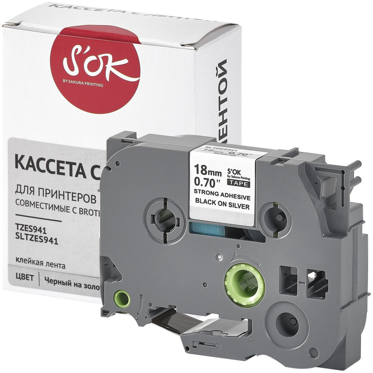 Ленточный картридж Sakura TZES941 - SLTZES941 - фото 3