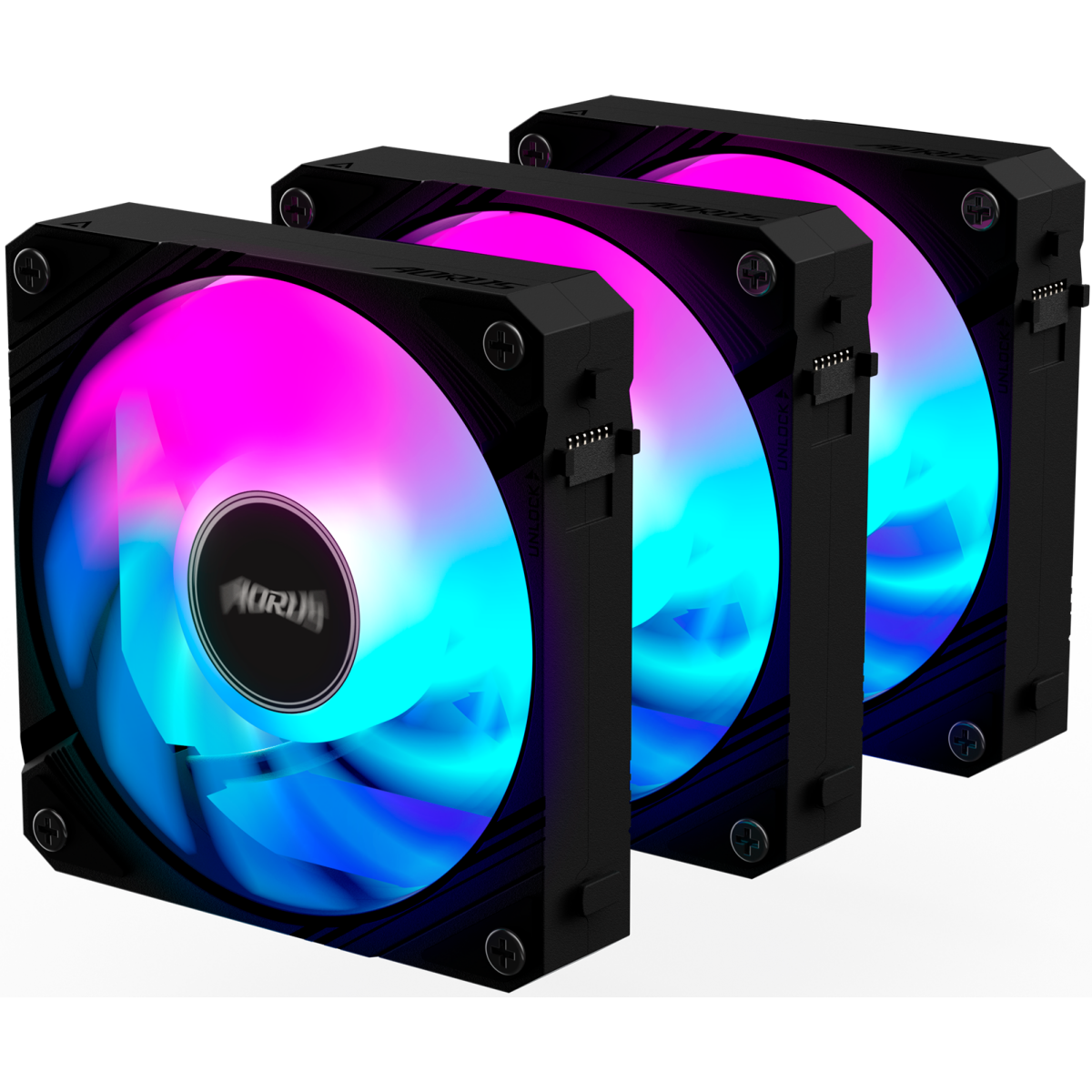 Вентилятор для корпуса Gigabyte AORUS EZ CHAIN FAN 120 (3 шт.) - GP-ECFAN1203 - фото 4