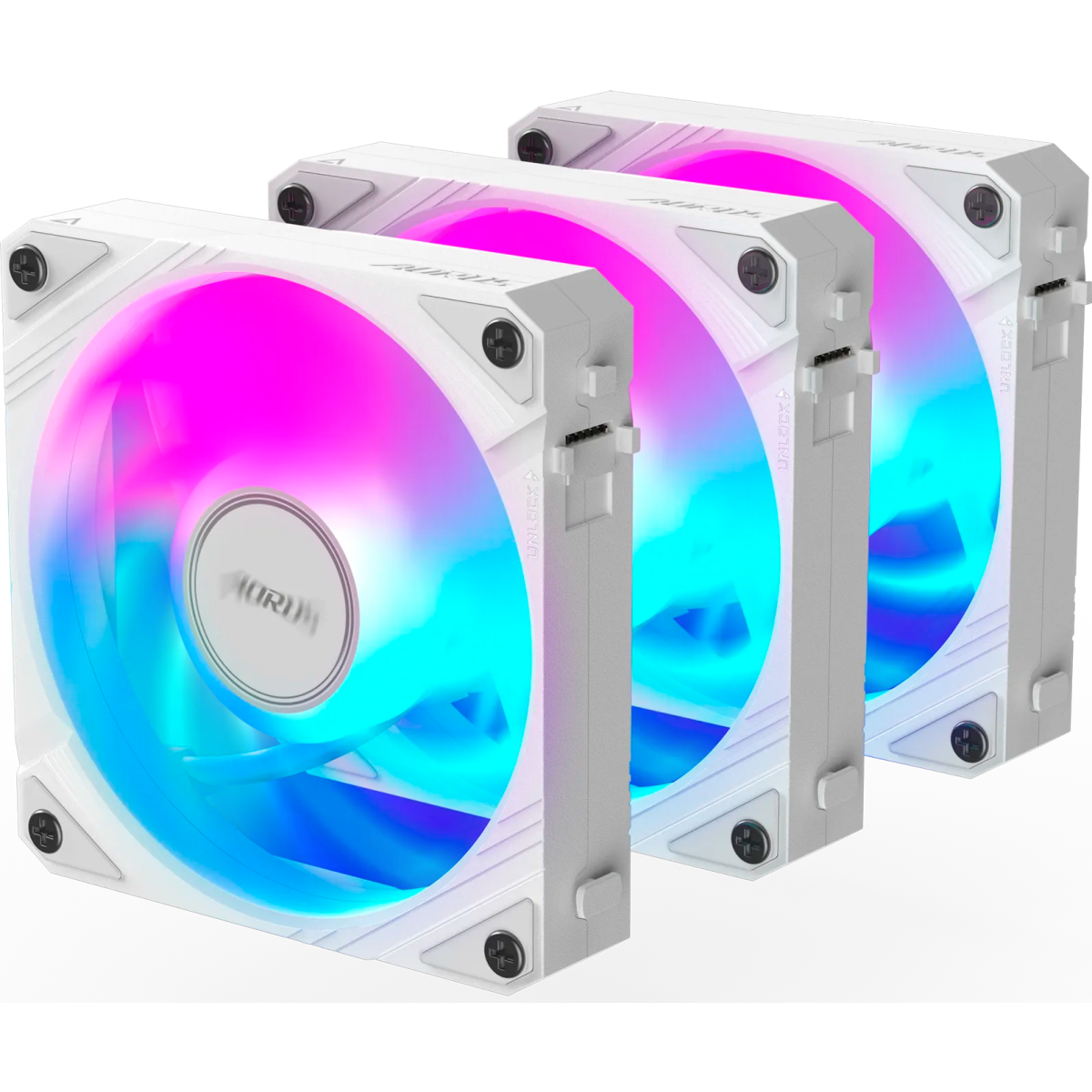 Вентилятор для корпуса Gigabyte AORUS EZ CHAIN FAN 120 ICE (3 шт.) - GP-ECFAN1203 ICE - фото 4