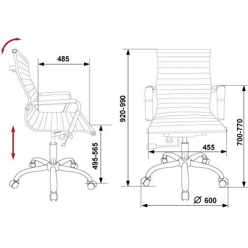Офисное кресло Бюрократ CH-883-LOW/BLACK - фото 6