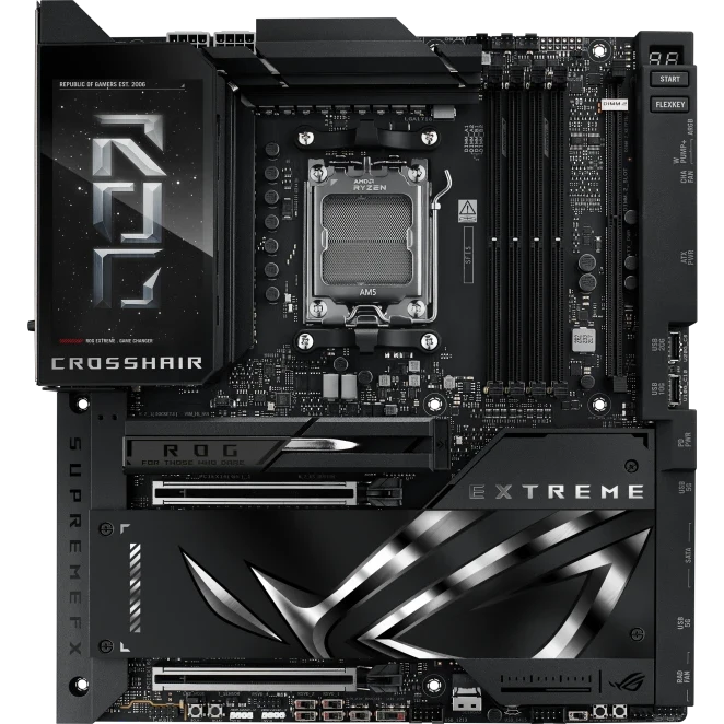 ..... Материнская плата ASUS ROG CROSSHAIR X870E EXTREME, вмятина у внешних разъемов (92НА)