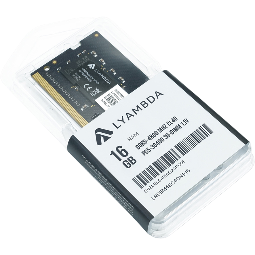 Оперативная память 16Gb DDR5 4800MHz Lyambda SO-DIMM (LRS5M48C40N1/16)