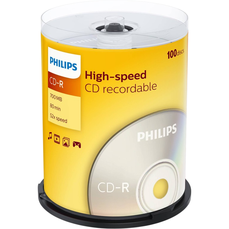 Диск CD-R Philips 700Mb 52x Cake Box (100 шт.) (CR7D5CB00/97)