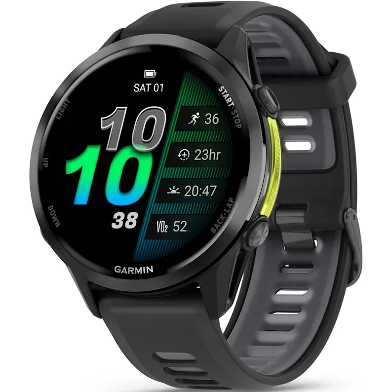 Умные часы Garmin Forerunner 970 Carbon Grey DLC Titanium with Black Case and Black/Translucent Whitestone Band - 010-02969-10