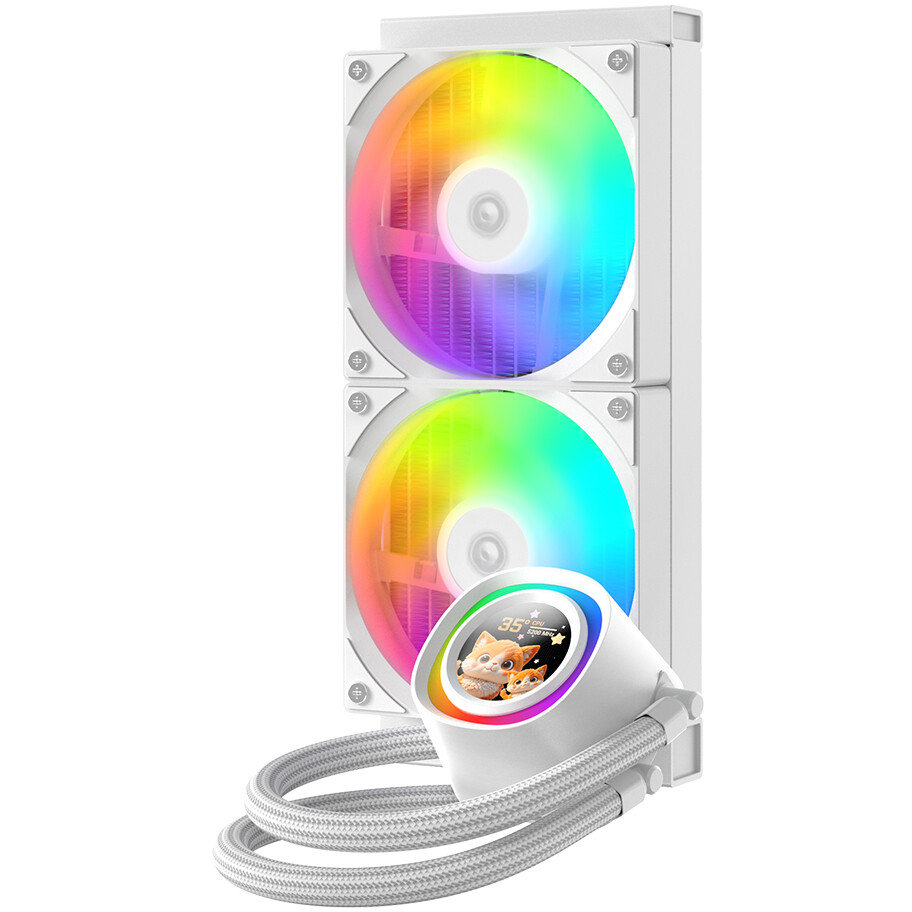 Система жидкостного охлаждения ID-COOLING FX240 LCD WHITE - фото 2