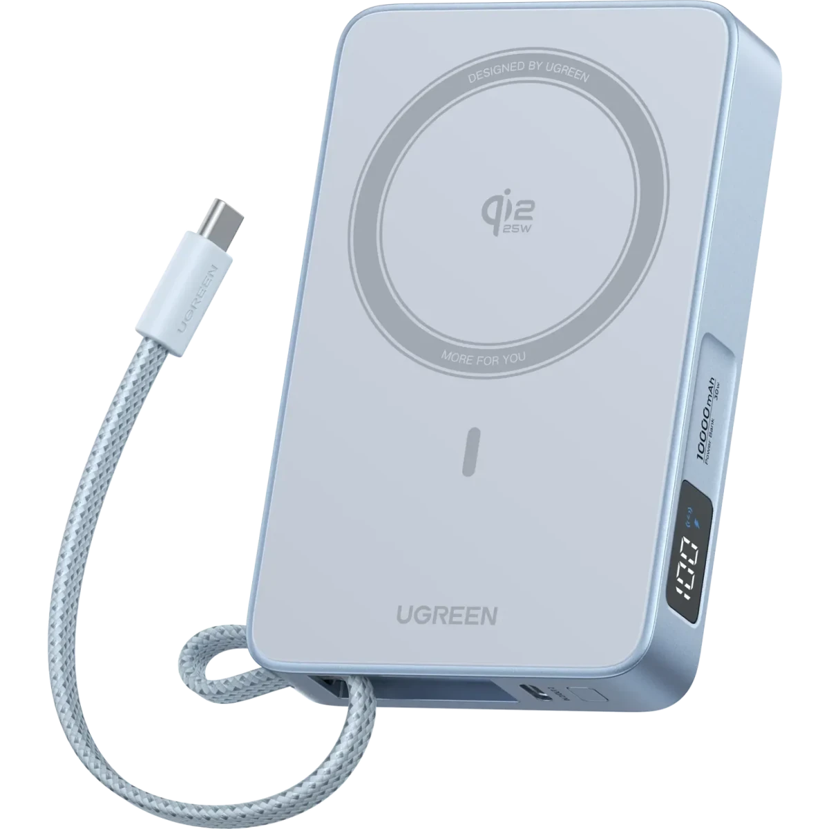 Внешний аккумулятор UGREEN PB773 Silver/Blue (65958B)