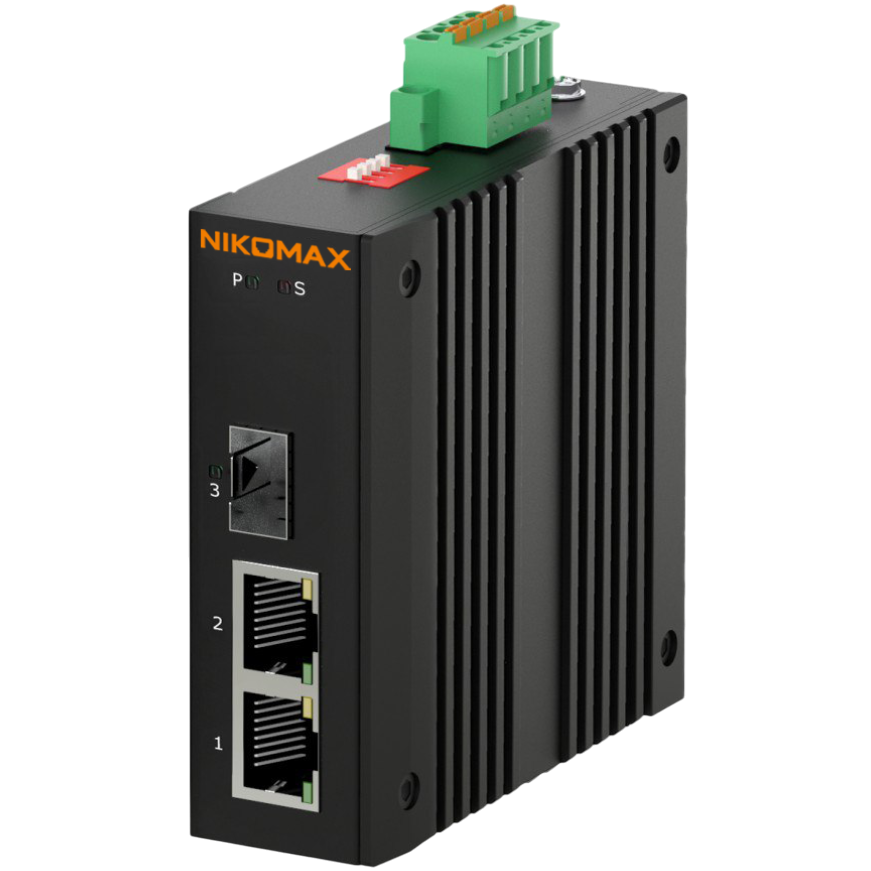 Медиаконвертер NIKOMAX GL-MC-2UTPG-SFPG-P-I