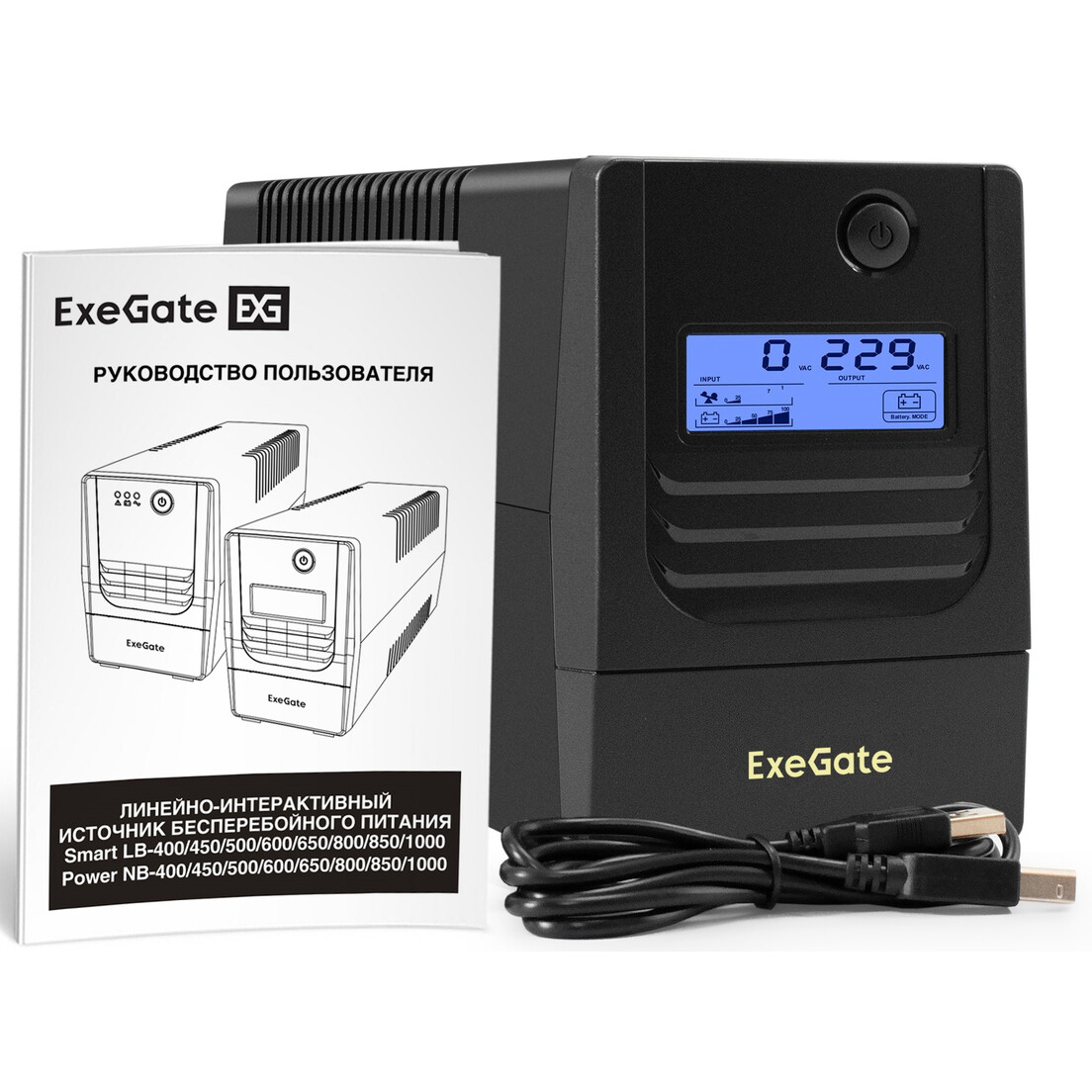 ИБП ExeGate Smart LB-1000.LCD.AVR.2SH.USB - EX299507RUS - фото 2