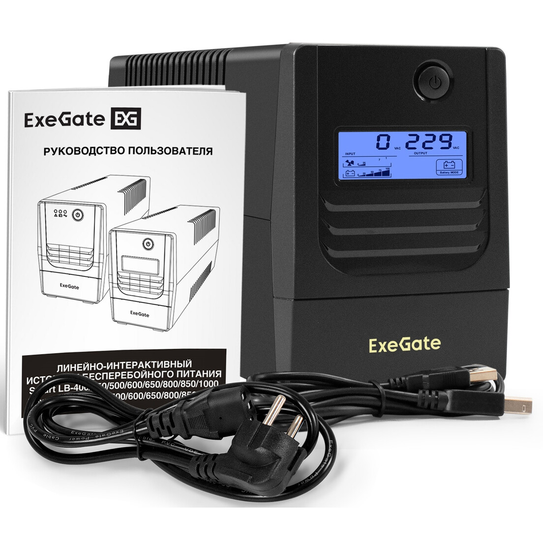 ИБП ExeGate Smart LB-1000.LCD.AVR.4C13.USB - EX299505RUS - фото 2