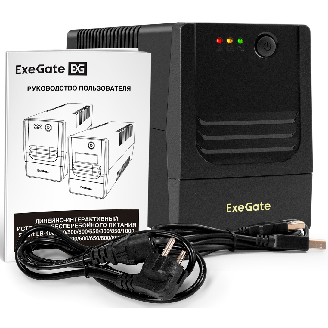 ИБП + батарея ExeGate Power NB-1000.LED.AVR.4C13.USB - EX299491RUS - фото 7