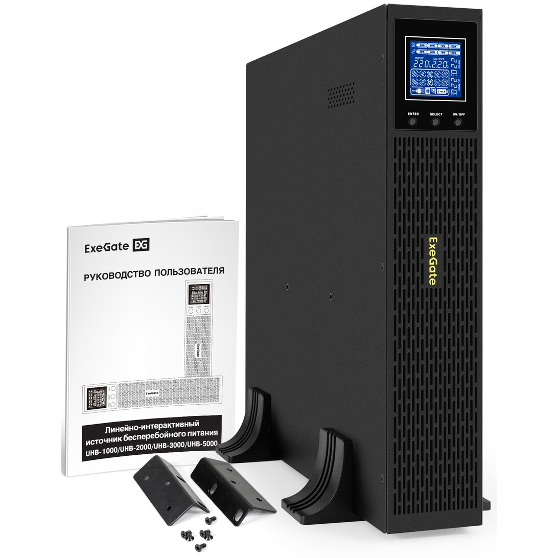 ИБП ExeGate SinePower UHB-3000.LCD.AVR.8C13.RJ.USB.BC.2U - EX299039RUS - фото 2