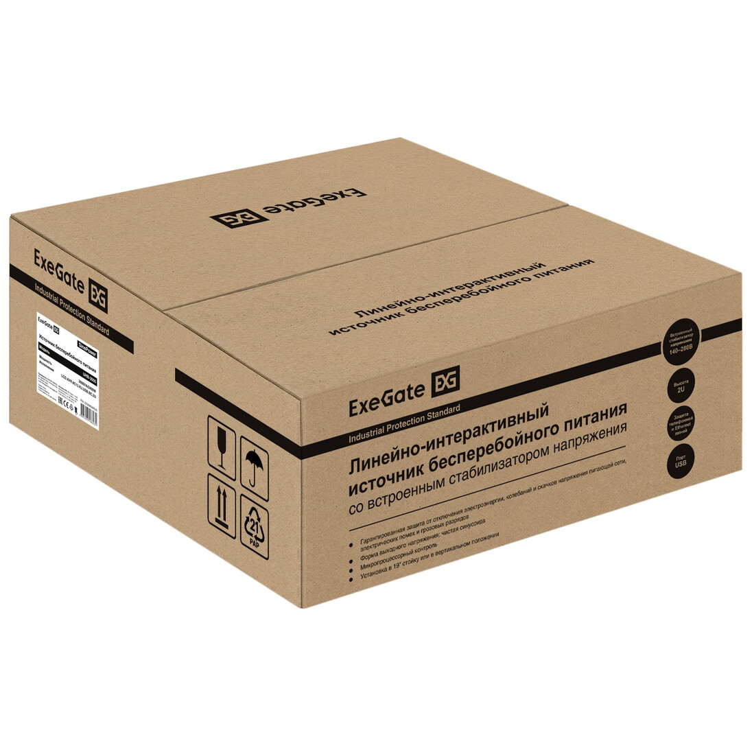 ИБП ExeGate SinePower UHB-3000.LCD.AVR.8C13.RJ.USB.BC.2U - EX299039RUS - фото 8