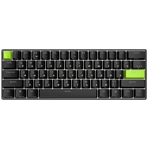 Клавиатура Royal Kludge C61 Black Green (Mint Switch) - 6935280827976 - фото 2