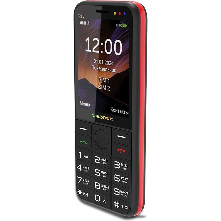 Телефон Texet TM-315 Black/Red - фото 2