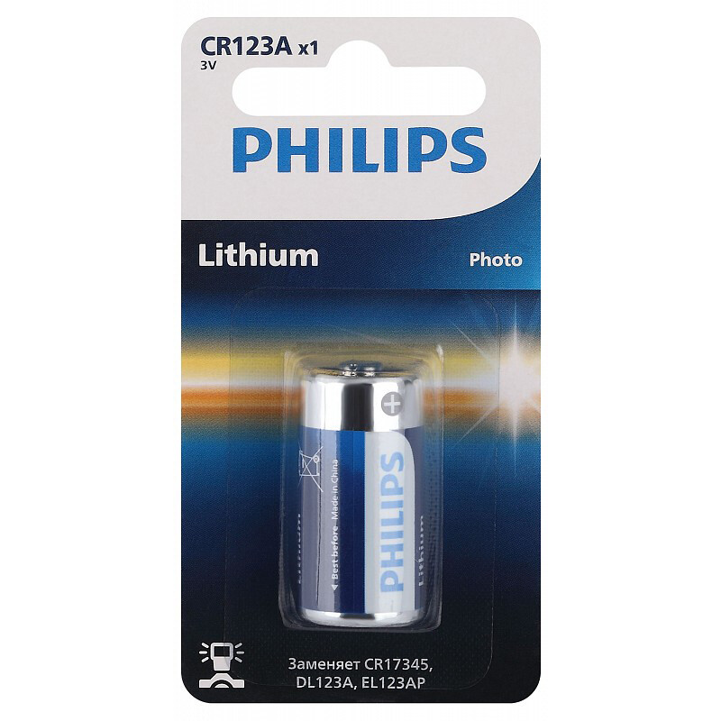 Батарейка Philips CR123A/51 (CR123A, 1 шт.) - Б0066246