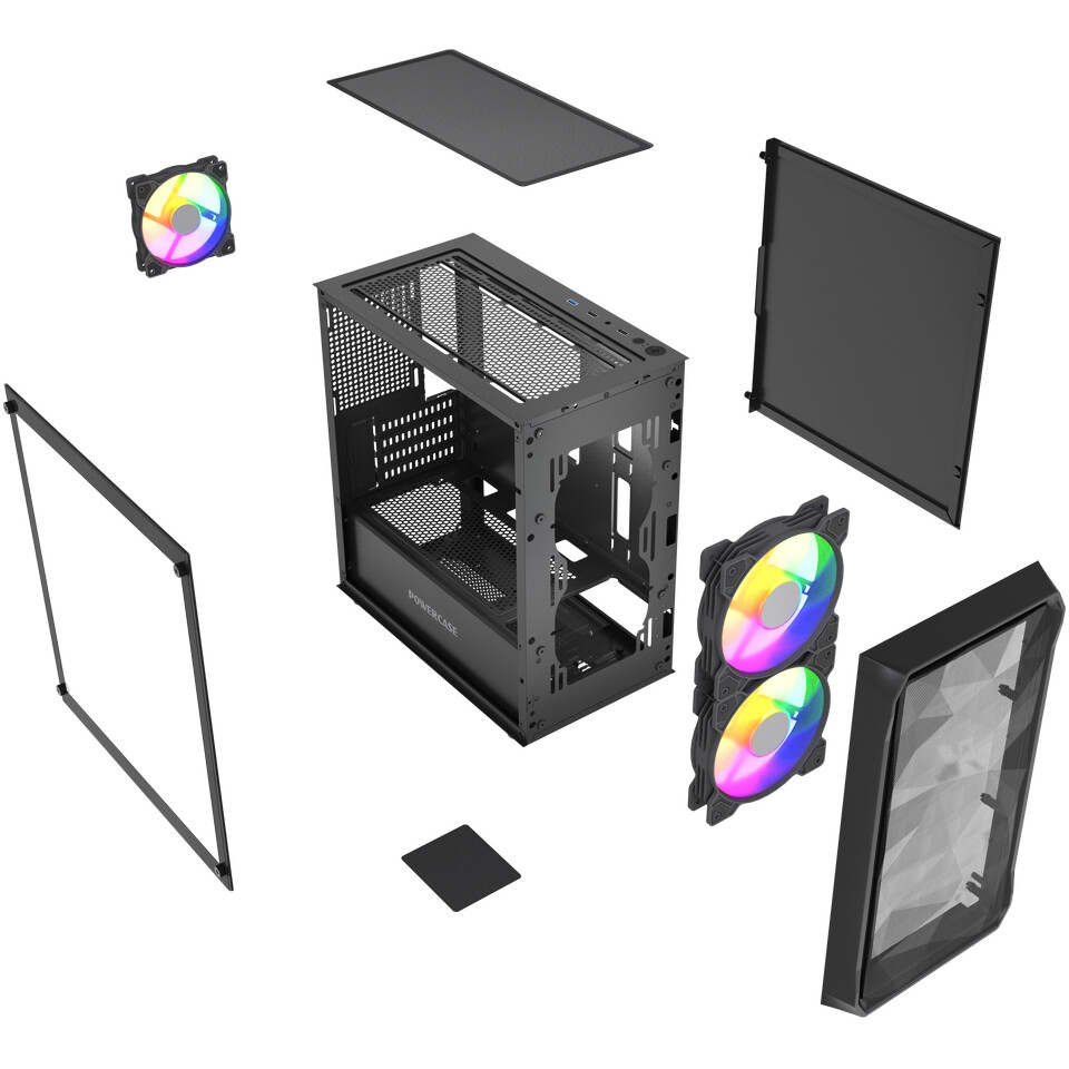 Корпус Powercase Mistral Micro A3B ARGB V2 Black - CMMAB-A3-V2 - фото 8