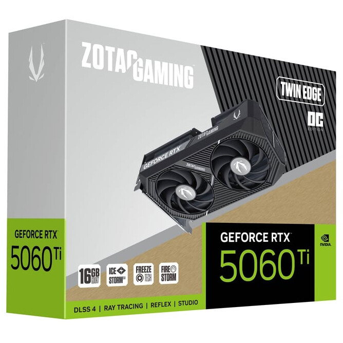 Видеокарта NVIDIA GeForce RTX 5060 Ti Zotac Twin Edge OC 16Gb (ZT-B50620H-10M) - фото 6