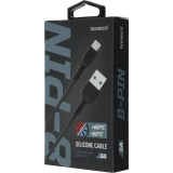 Кабель USB - Lightning, 1м, BoraSCO 38519 Black