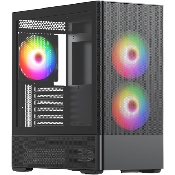 Корпус HSPD M712-TGBK-ARGB Black