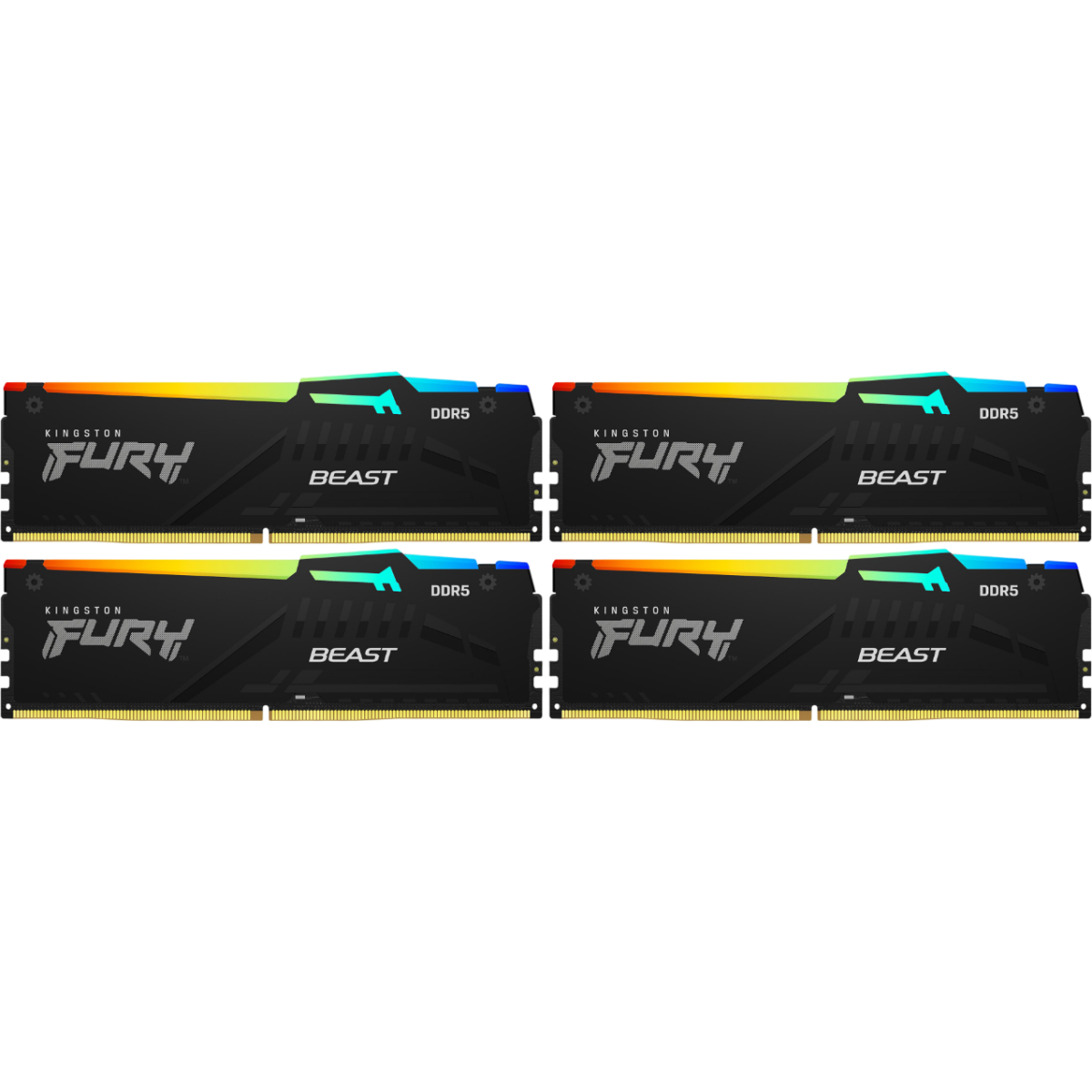 Оперативная память 64Gb DDR5 5600MHz Kingston Fury Beast RGB (KF556C40BBAK4-64) (4x16Gb KIT) - фото 2