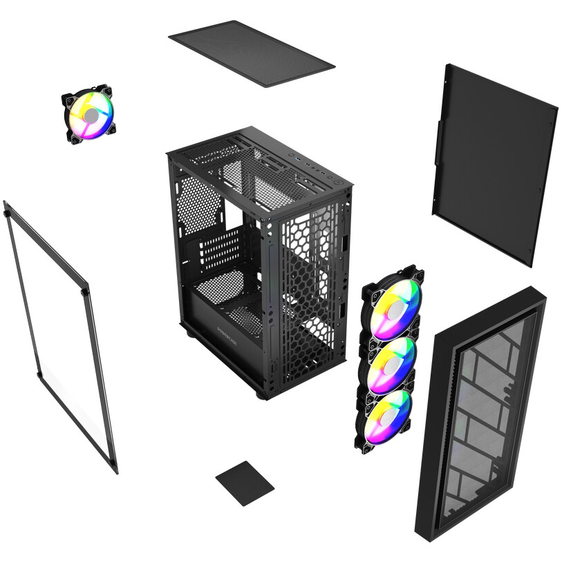 Корпус Powercase Mistral Micro EM16 Black - CMMEM16B-L4 - фото 7