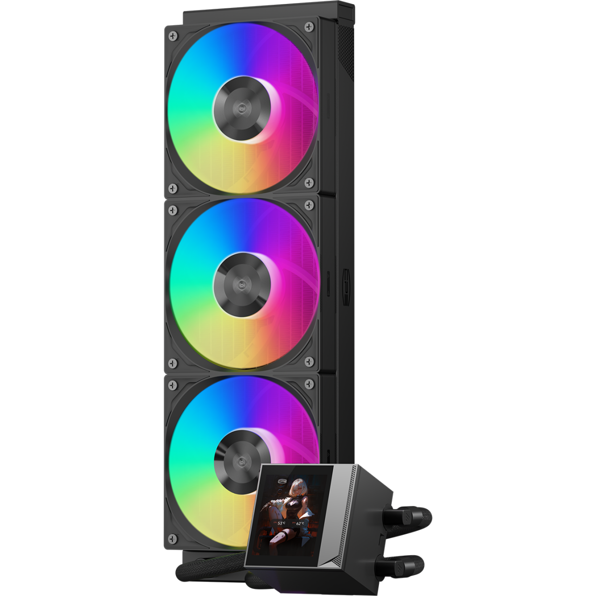 Система жидкостного охлаждения PCcooler DC360 Pro ARGB Display Black - DC360Pro-BKAWXY-GL - фото 2
