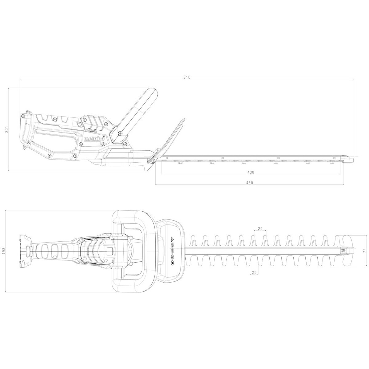 Кусторез Metabo HS 18 LTX 45 - 601717850 - фото 2