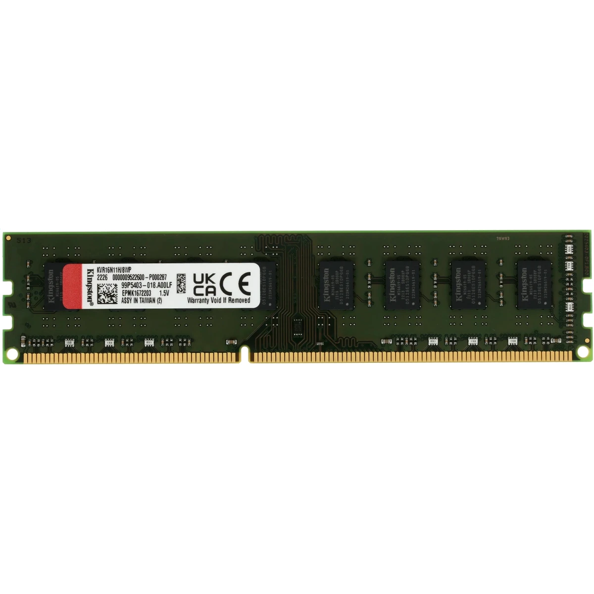 Оперативная память 8Gb DDR-III 1600MHz Kingston (KVR16N11H/8) - KVR16N11H/8WP