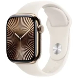 Умные часы Apple Watch Series 10 46mm Gold Titanium Case with Starlight Sport Band M/L (MWYY3) (MWYY3ZP/A)