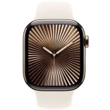 Умные часы Apple Watch Series 10 46mm Gold Titanium Case with Starlight Sport Band M/L (MWYY3) (MWYY3ZP/A)