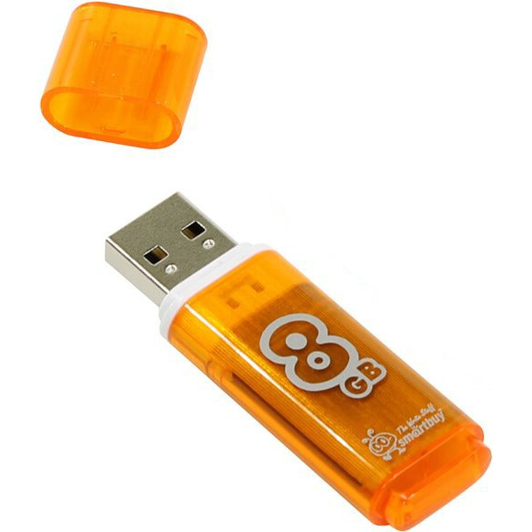 USB Flash накопитель 8Gb SmartBuy Glossy Orange (SB8GBGS-Or) - фото 2