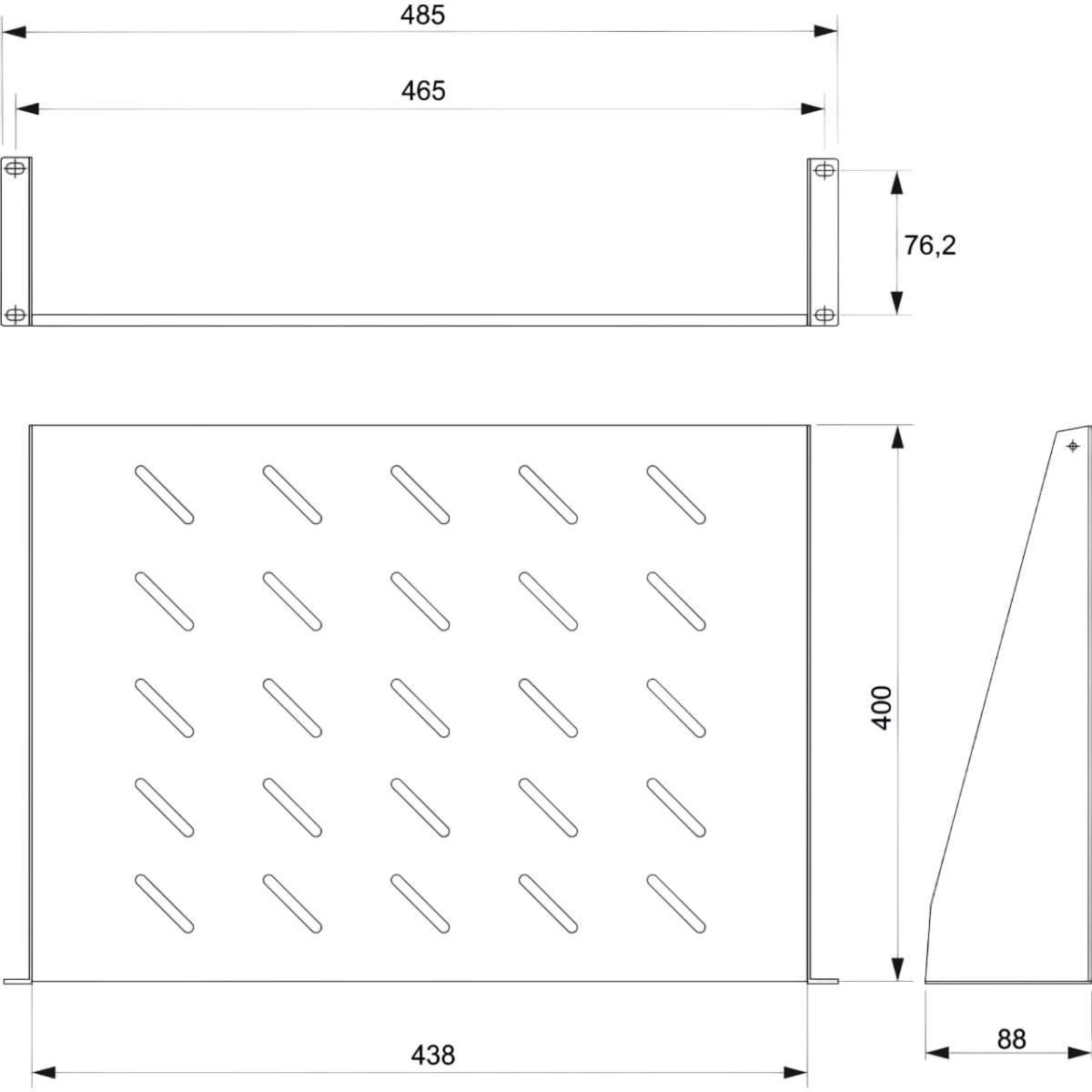 Полка для шкафа/стойки Cabeus SH-J017-2U-400-BK - фото 3