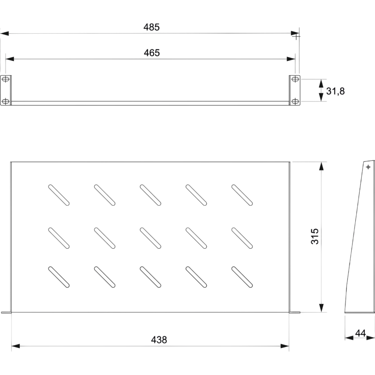 Полка для шкафа/стойки Cabeus SH-J017-1U-315-BK - фото 3