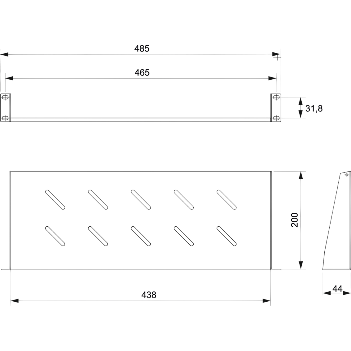 Полка для шкафа/стойки Cabeus SH-J017-1U-200-BK - фото 3
