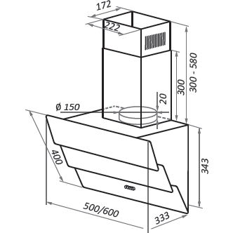 Вытяжка HOMSair Vertical 60 White - УТ000010826 - фото 14