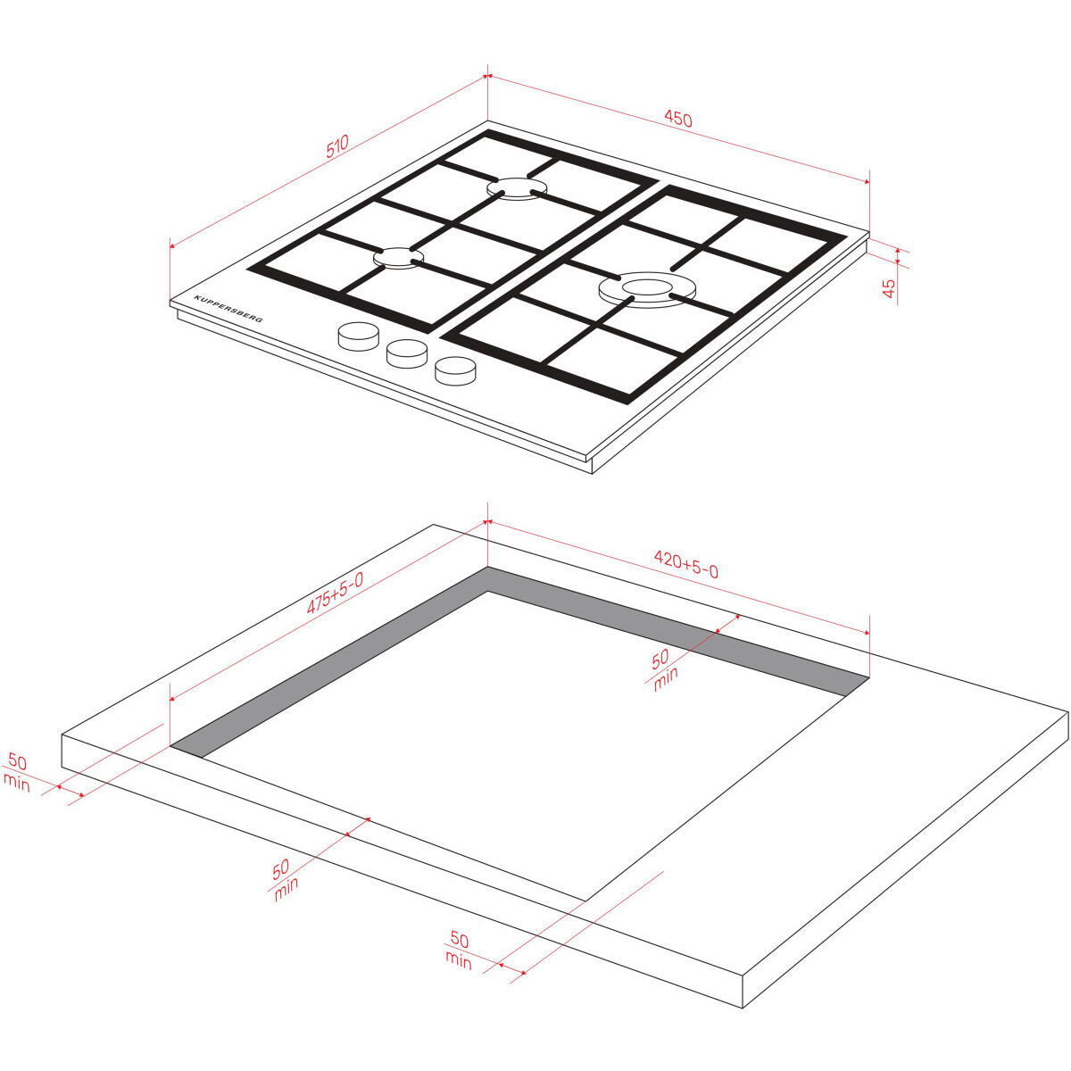 Газовая варочная панель Kuppersberg FG 46 B - фото 5