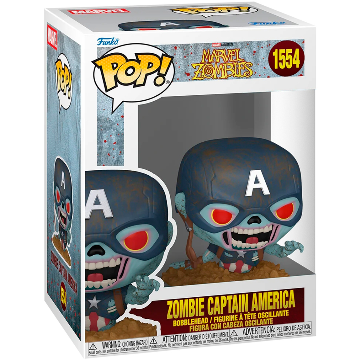 Фигурка Funko POP! Bobble Marvel Zombies Zombie Captain America (1554) - 86650 - фото 2
