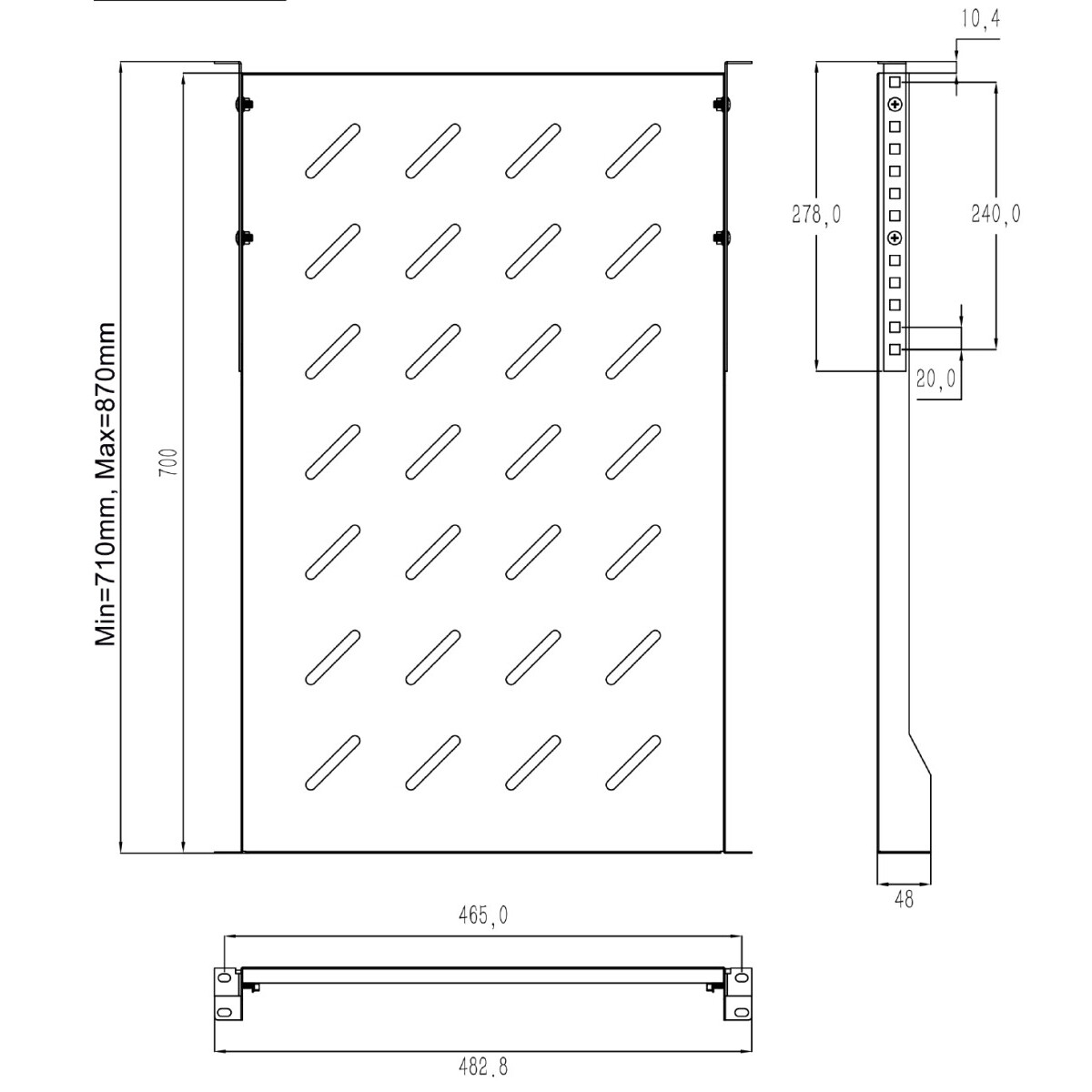 Полка для шкафа/стойки Wize WSH1U100 - фото 4