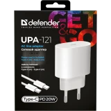 Сетевое зарядное устройство Defender UPA-121 + USB-C Cable (83222)