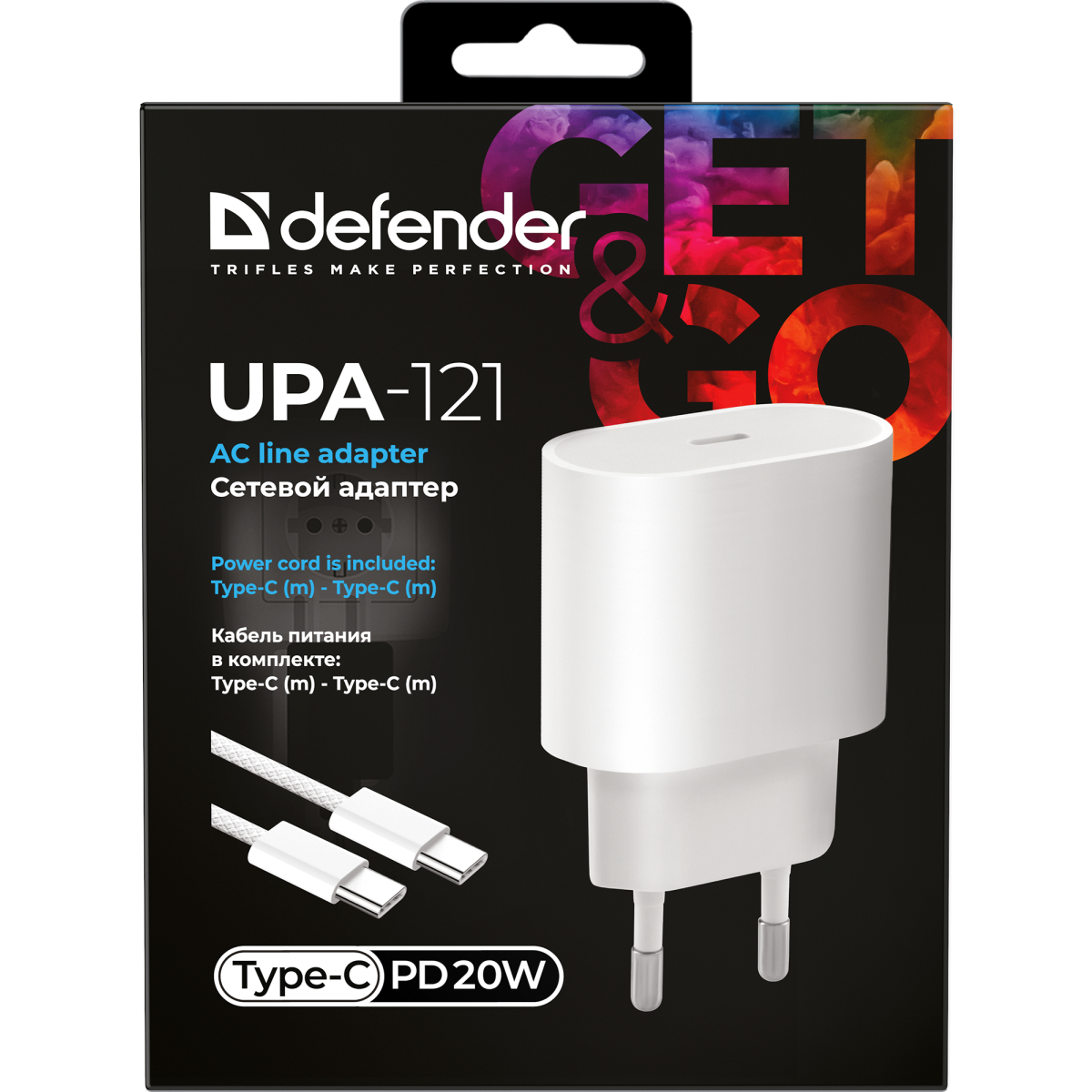 Сетевое зарядное устройство Defender UPA-121 + USB-C Cable - 83222 - фото 6