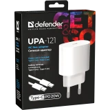 Сетевое зарядное устройство Defender UPA-121 + USB-C Cable (83222)